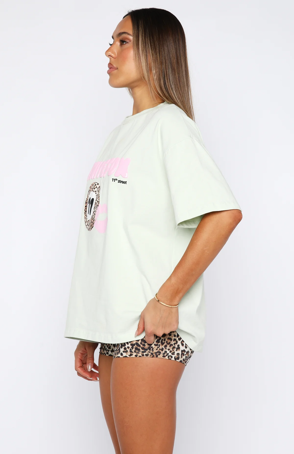 11th Street Concrete Jungle Oversized Tee Iced Matcha - Image 3