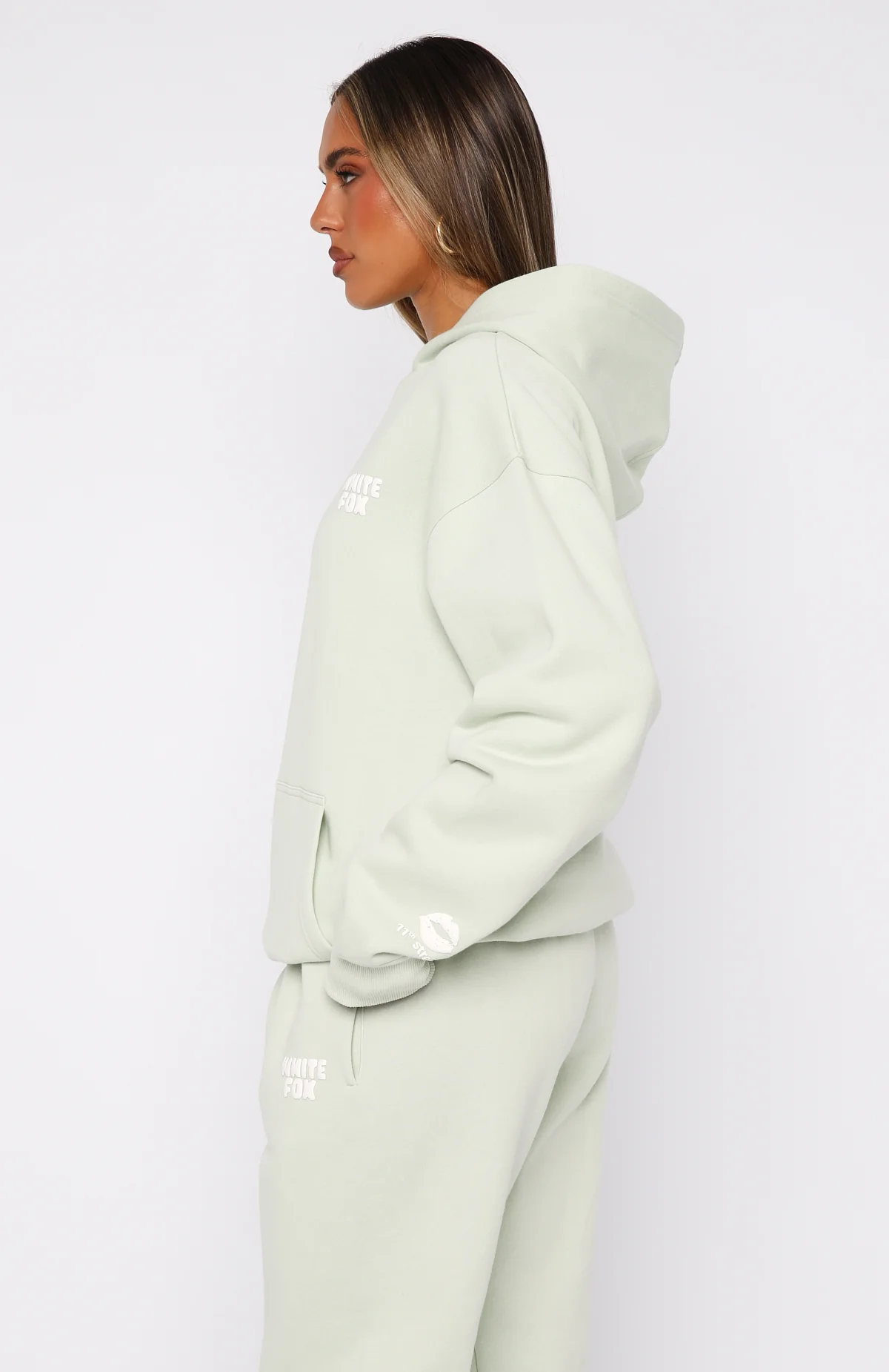 11th Street Keeping It Real Oversized Hoodie Iced Matcha - Image 3