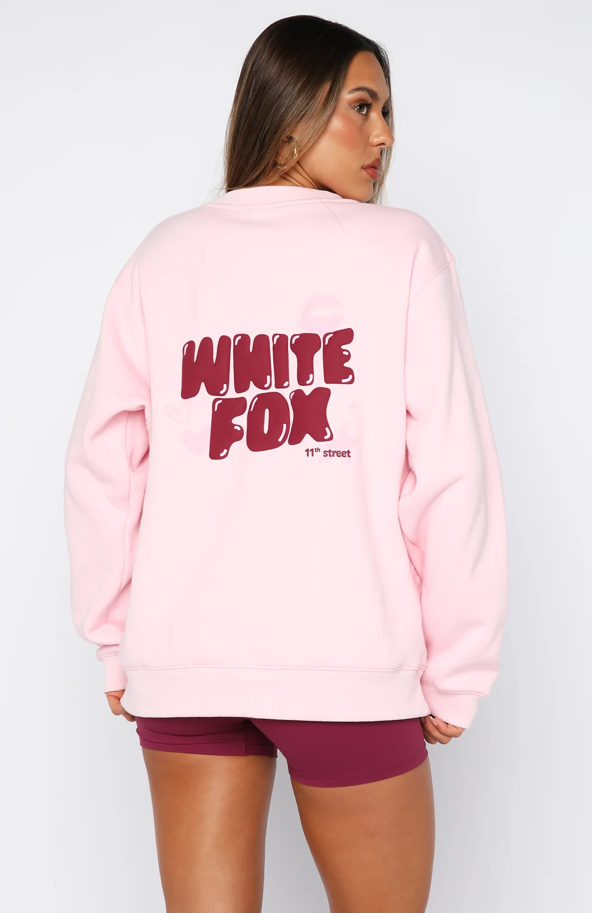 11th Street Sweet Kisses Oversized Sweater Pink Sugar - Image 4