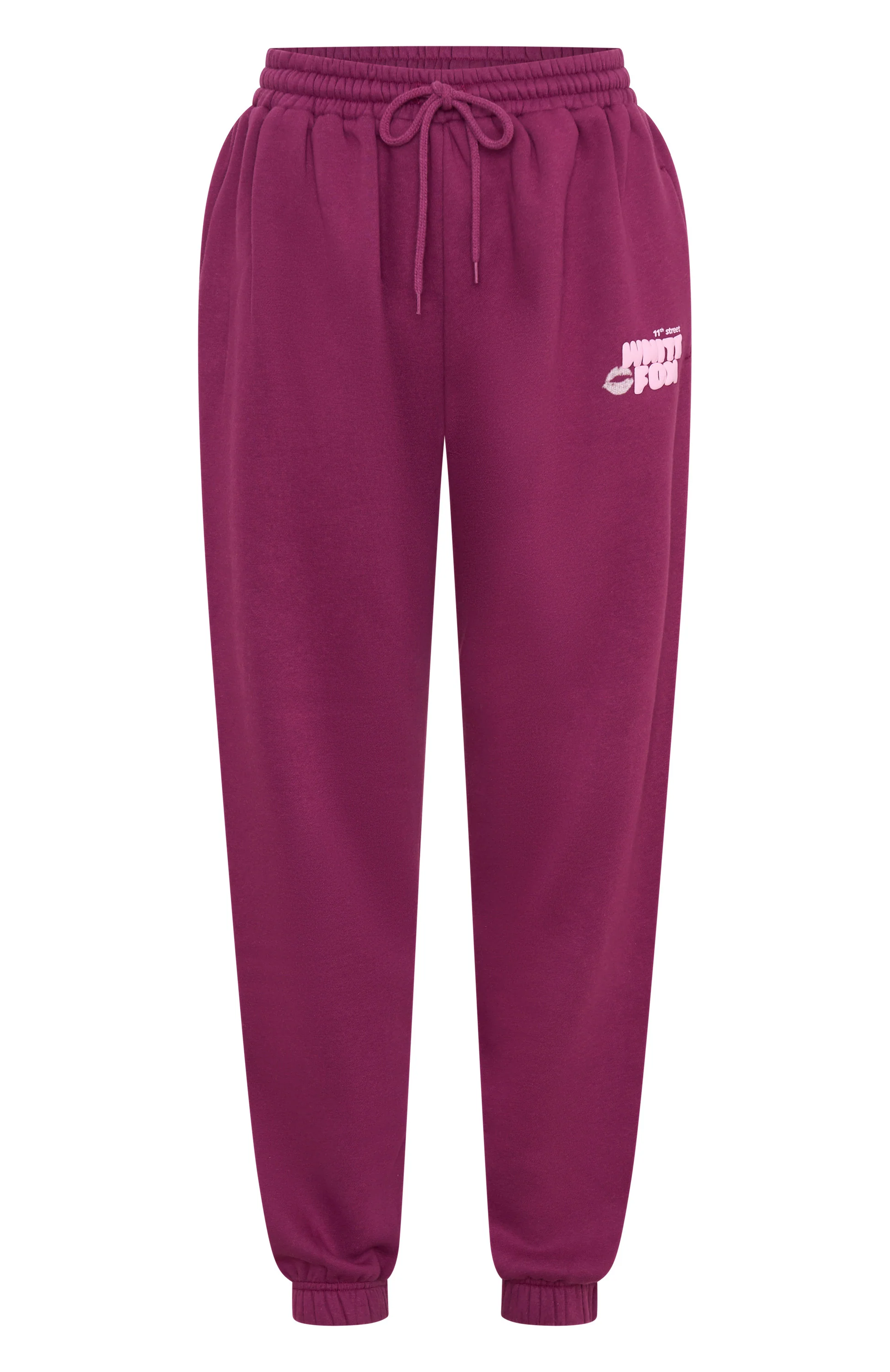 11th Street Sweet Kisses Sweatpants Very Berry - Image 5