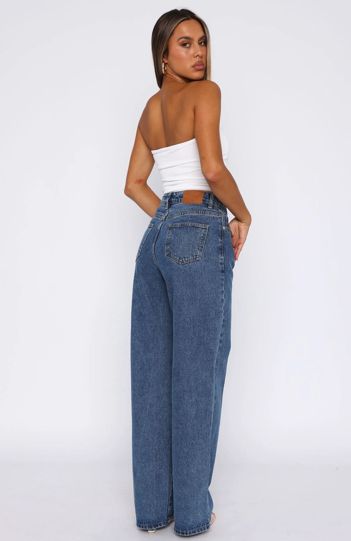 Bring The Style High Rise Wide Leg Jeans Admiral Blue - Image 4