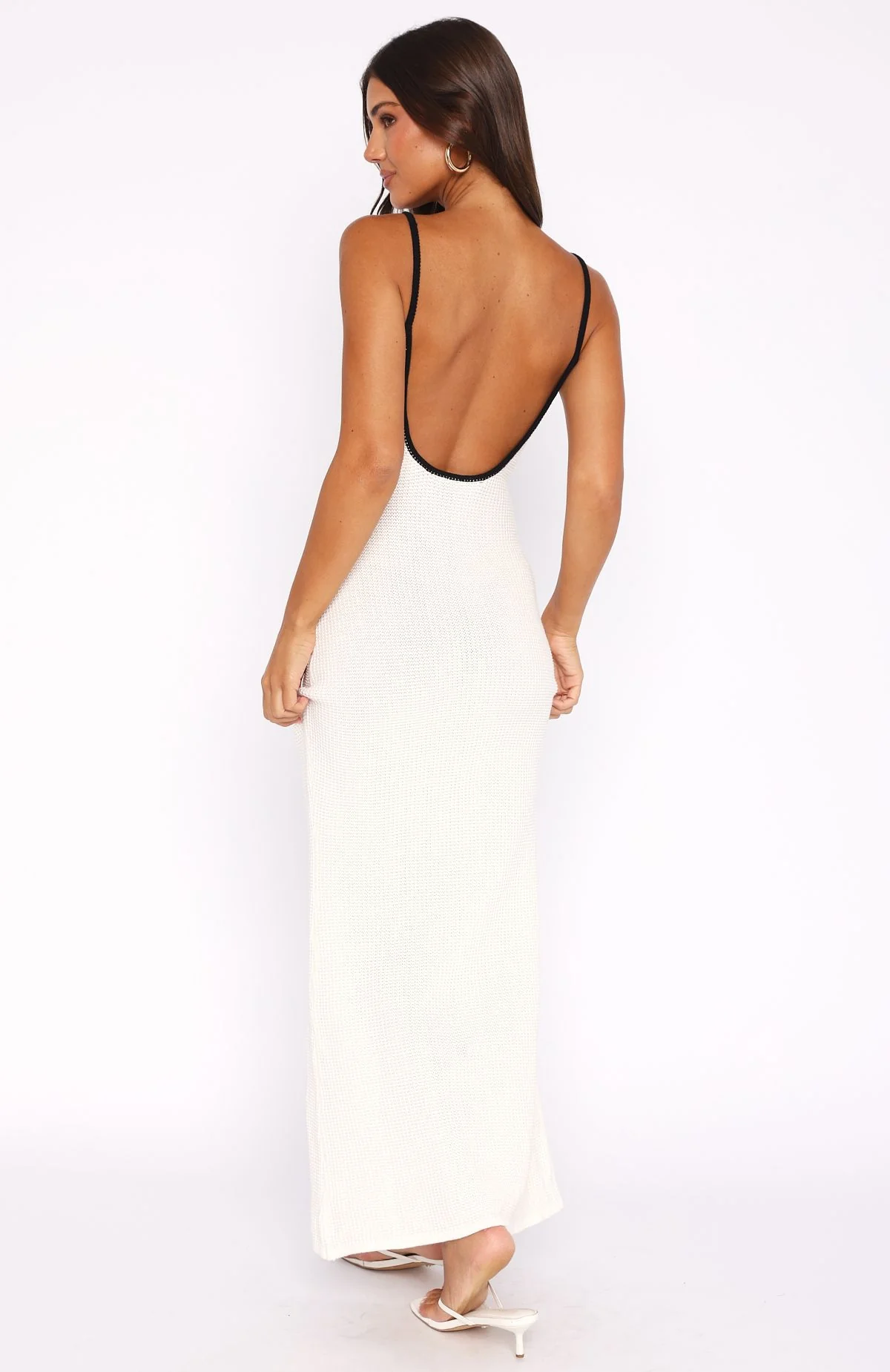 Came A Long Way Crochet Maxi Dress White - Image 4
