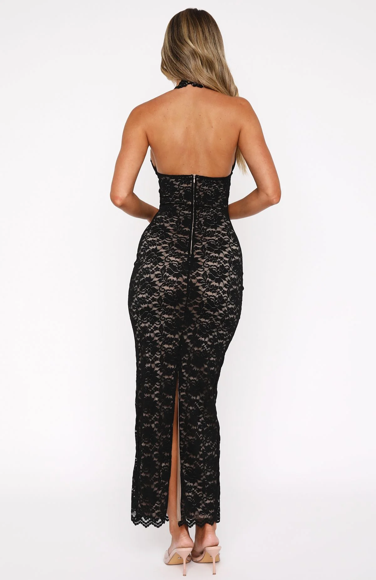 Destiny Lace Maxi Dress Black - Image 4