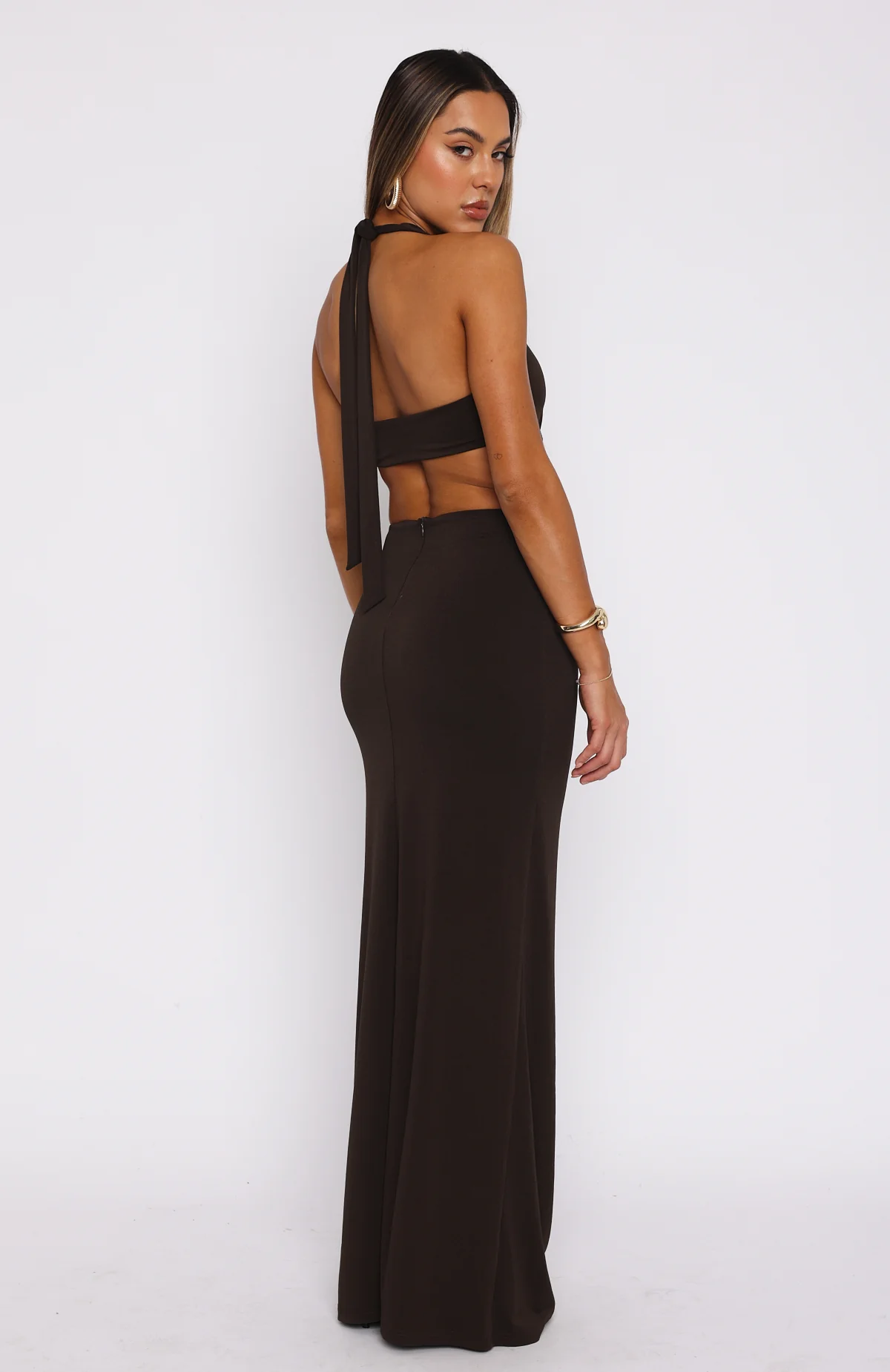 Haven't Met You Maxi Dress Chocolate - Image 4