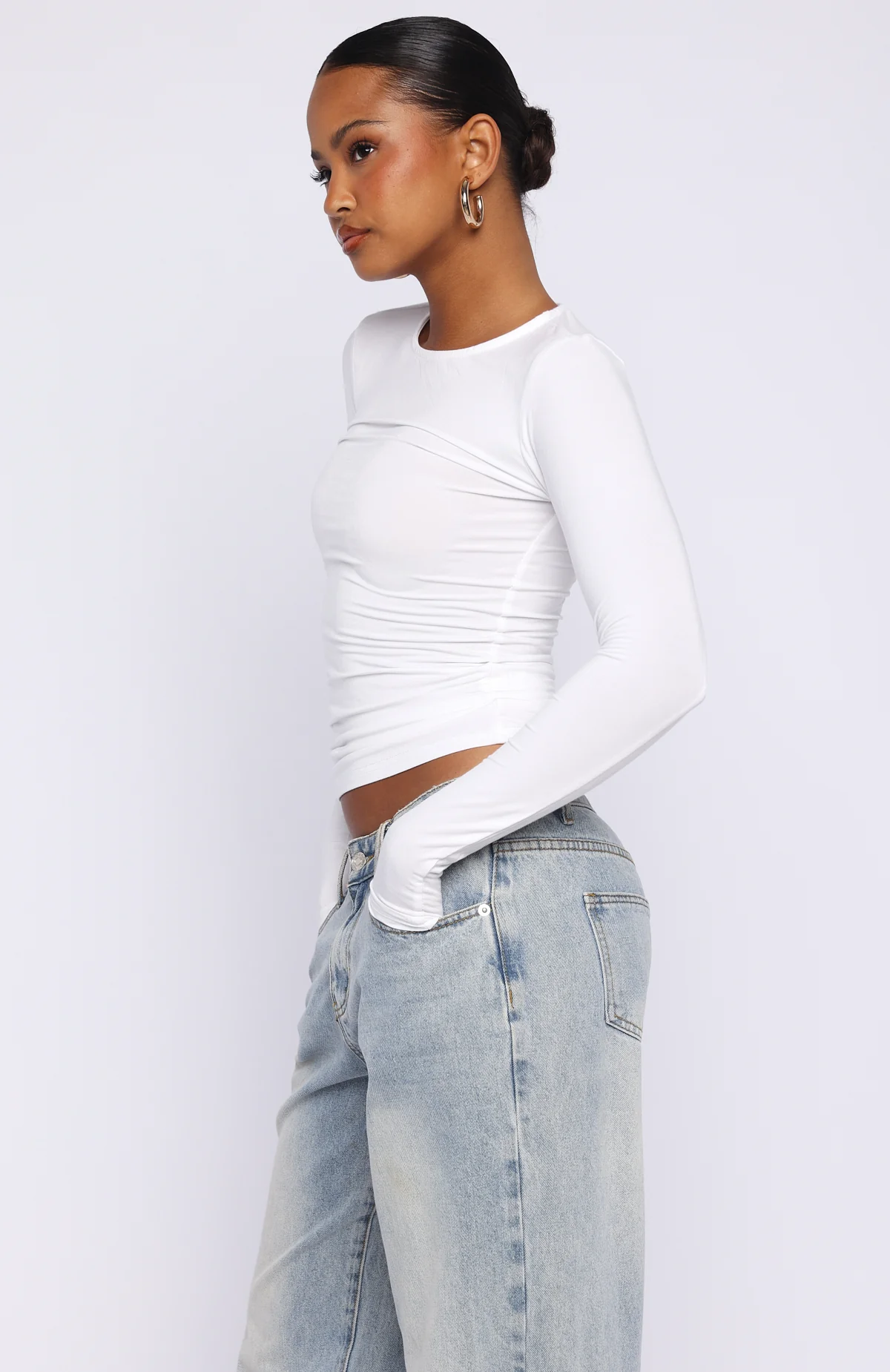 Only For Tonight Long Sleeve Top White - Image 3