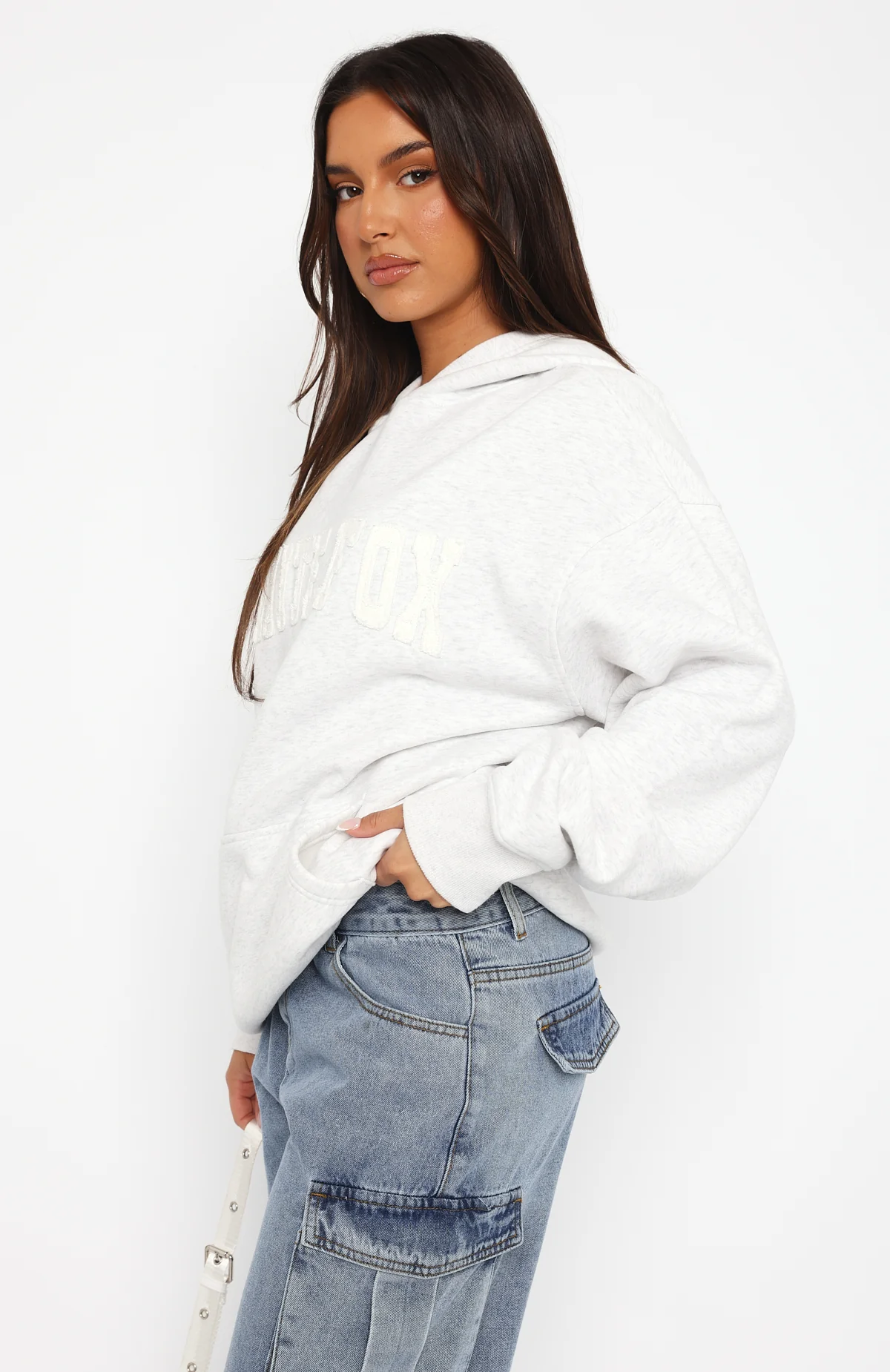 Shout It Out Oversized Hoodie Grey Marle - Image 3