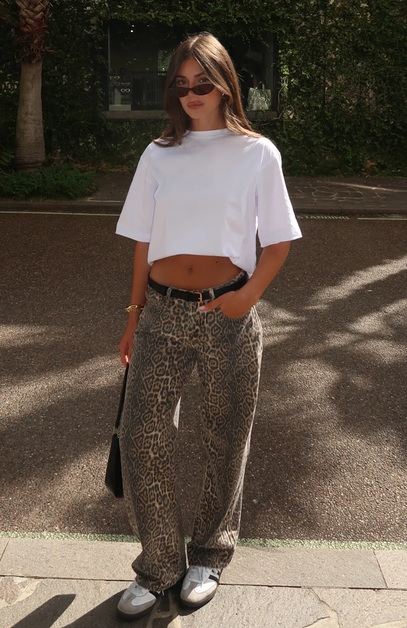 Stella Low Rise Wide Leg Jeans Leopard - Image 9