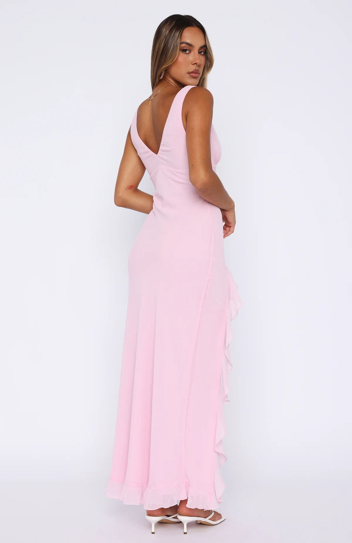 Tell Me Everything Maxi Dress Pink - Image 4