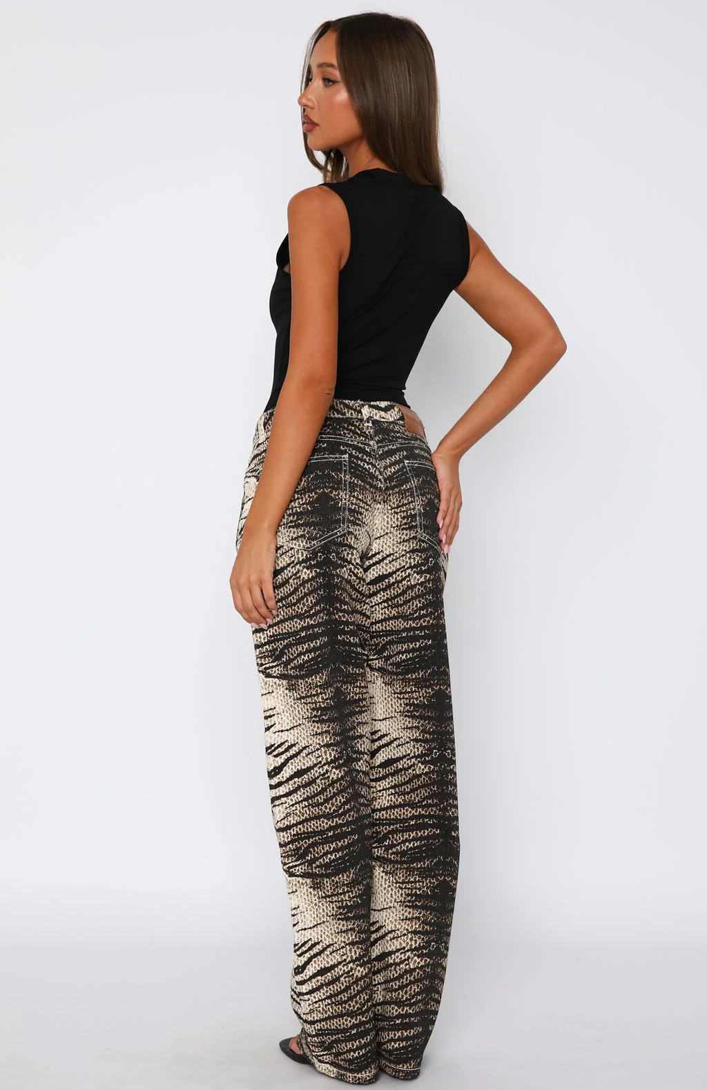Tokyo Low Rise Wide Leg Jeans Tiger Mirage - Image 4