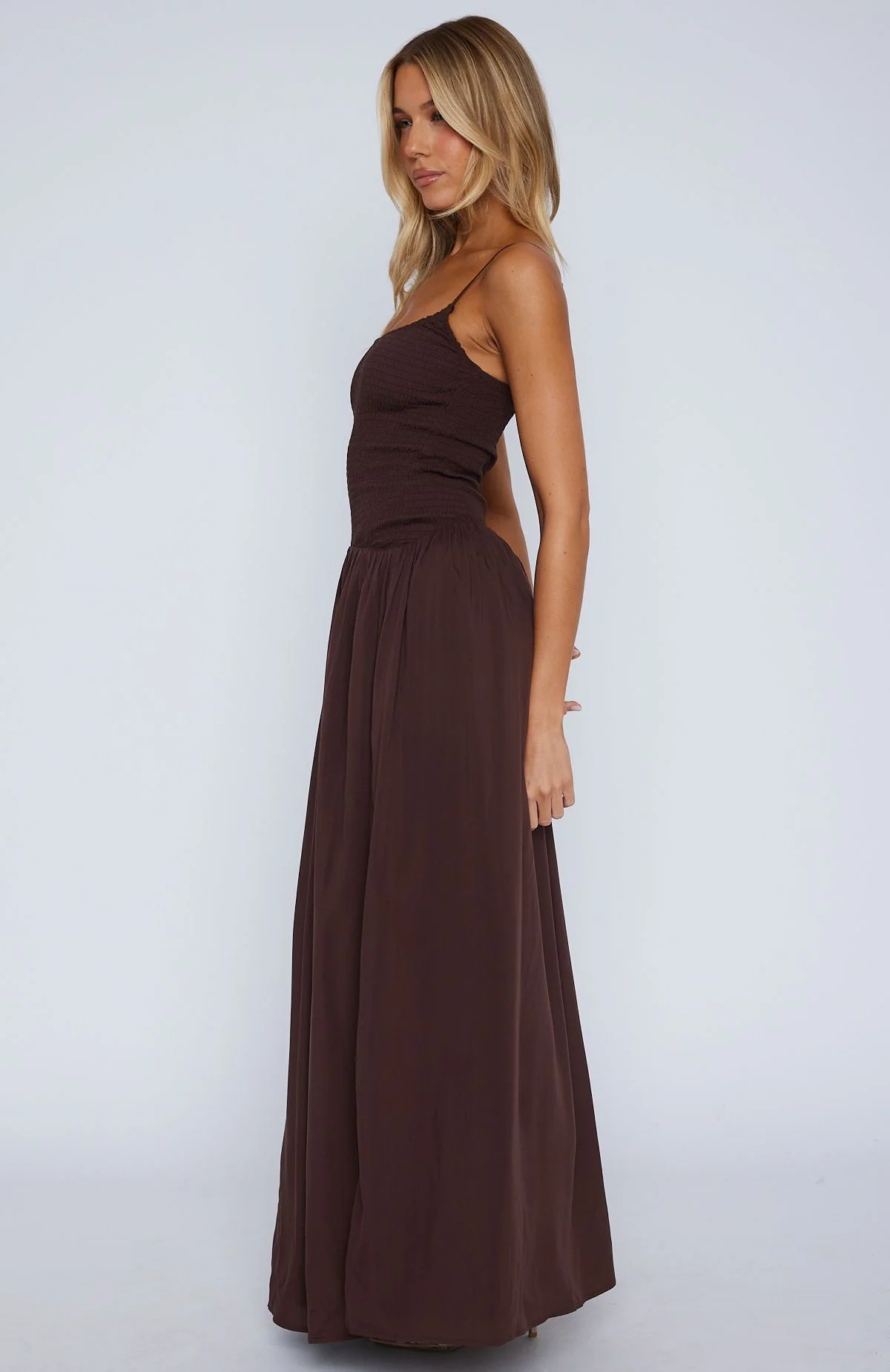Too Many Questions Maxi Dress Chocolate - Image 3
