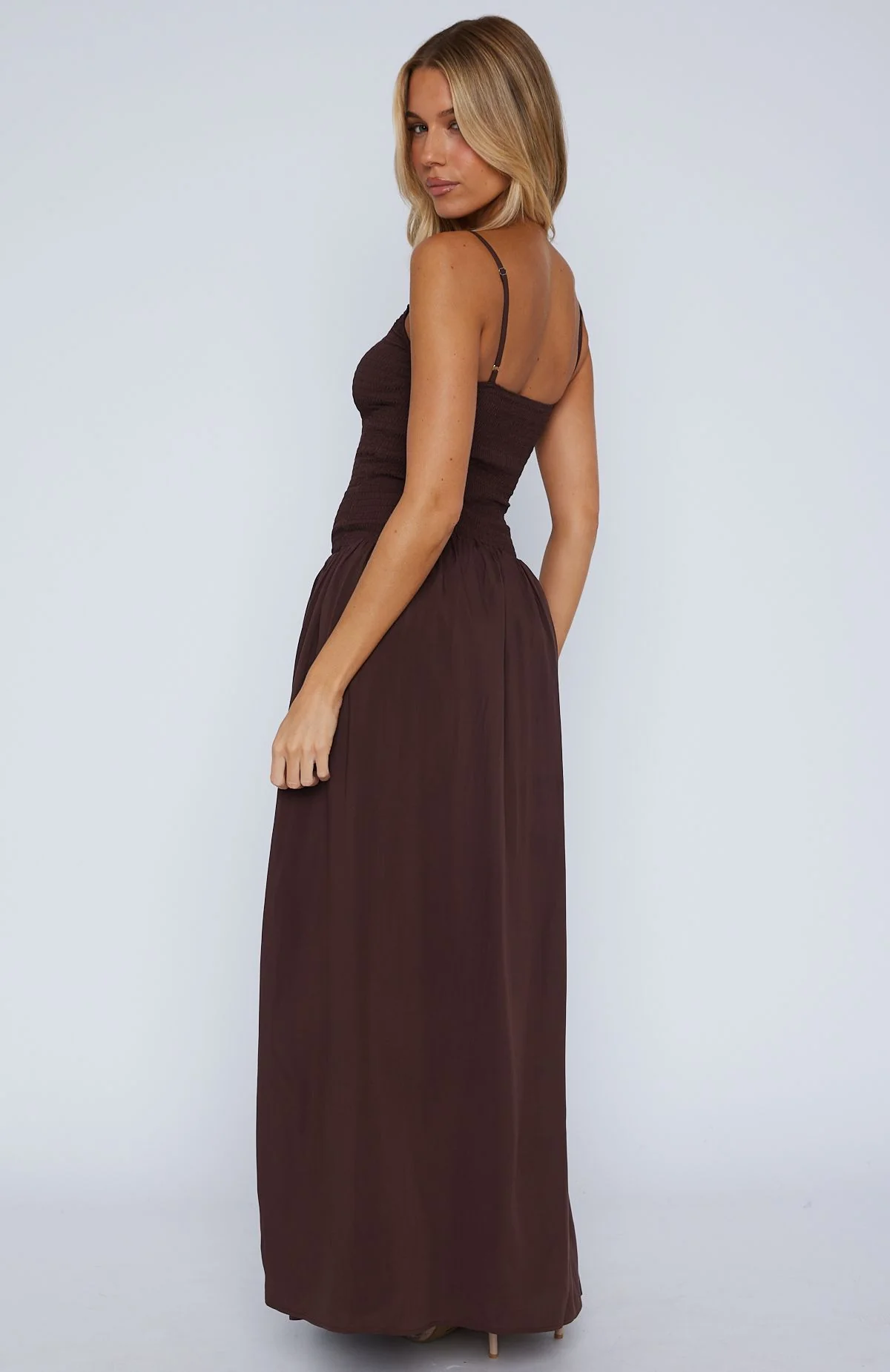 Too Many Questions Maxi Dress Chocolate - Image 4