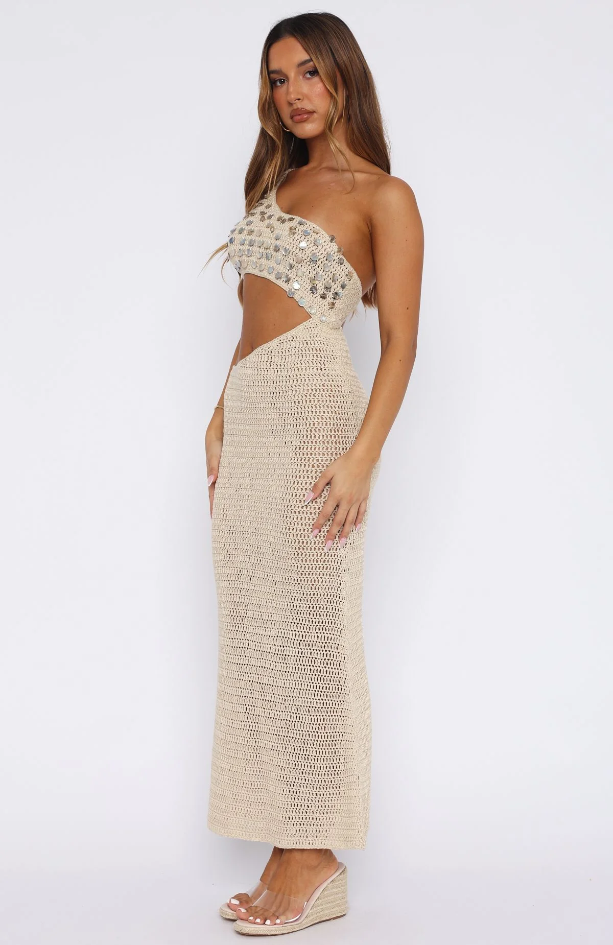 Turritella Treasure Crochet Maxi Dress Shell - Image 4