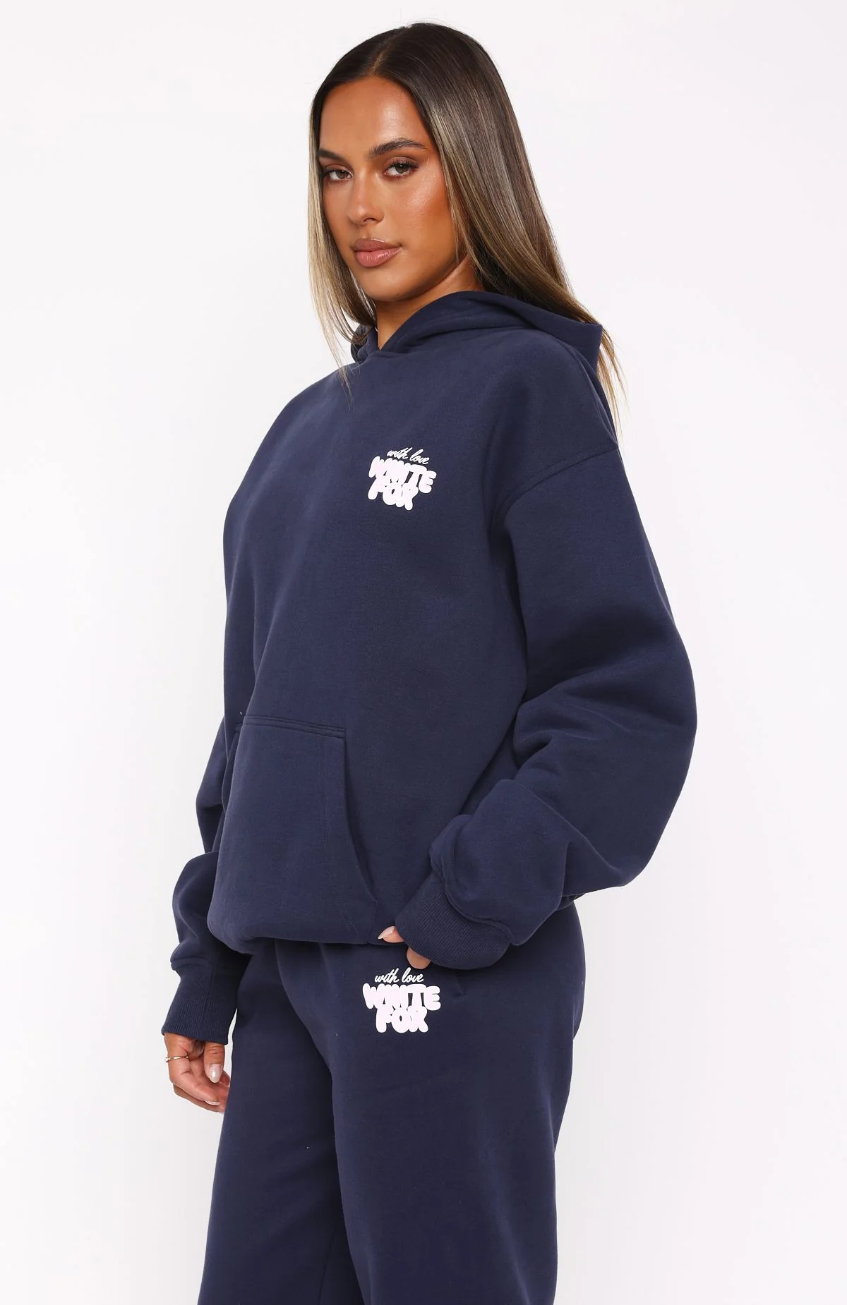 With Love Always Oversized Hoodie Navy - Image 4