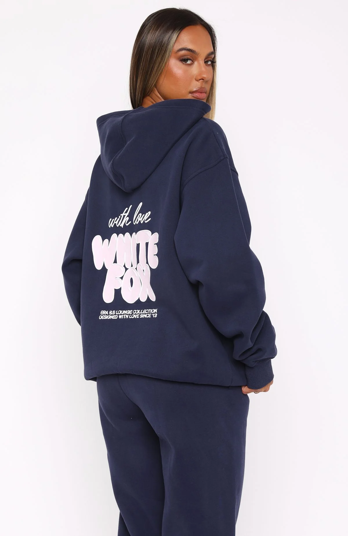 With Love Always Oversized Hoodie Navy - Image 5