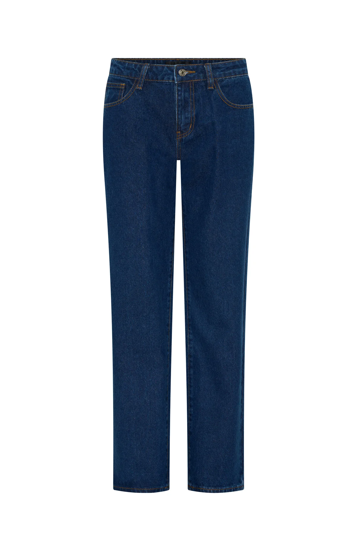 Zara Low Rise Straight Leg Jeans Dark Blue - Image 5
