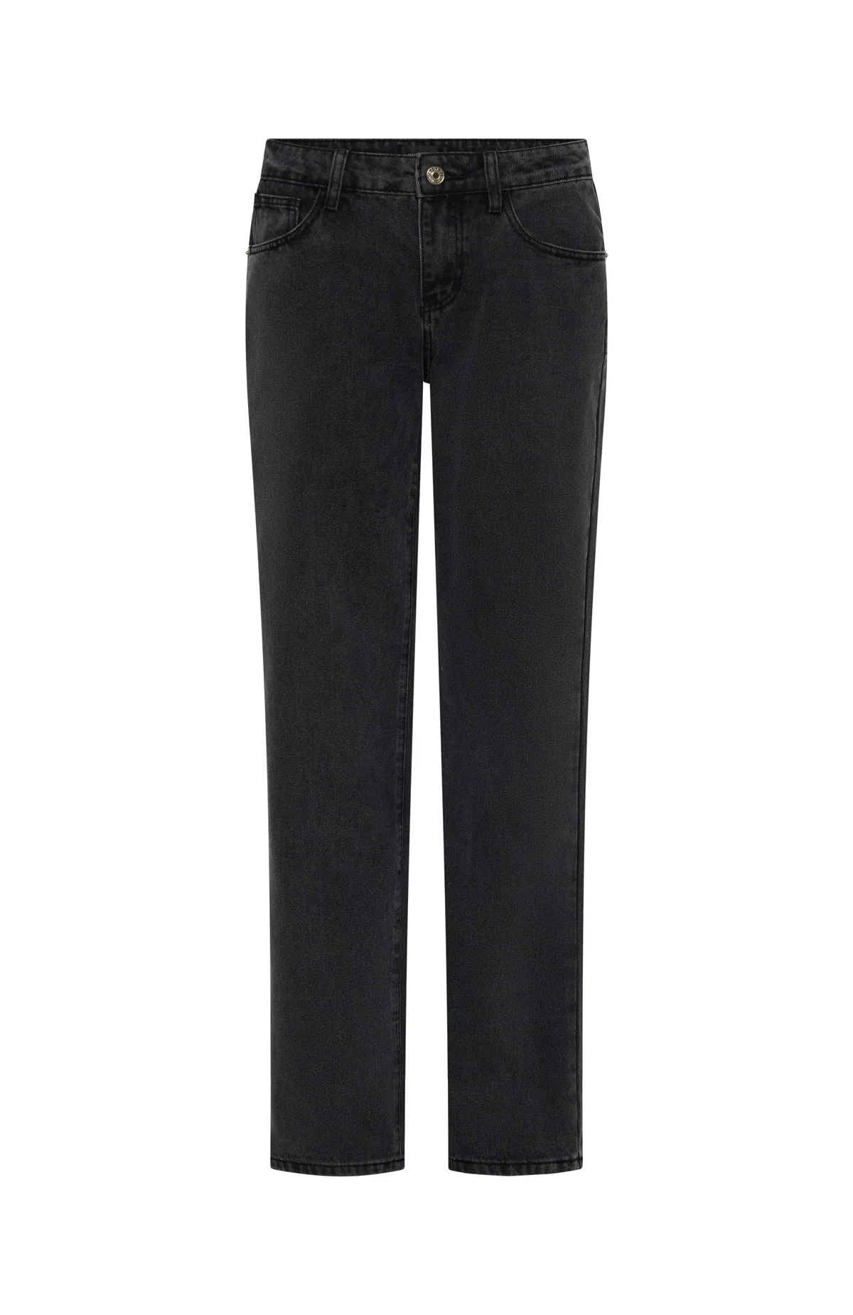 Zara Mid Rise Straight Leg Jeans Black Acid - Image 5